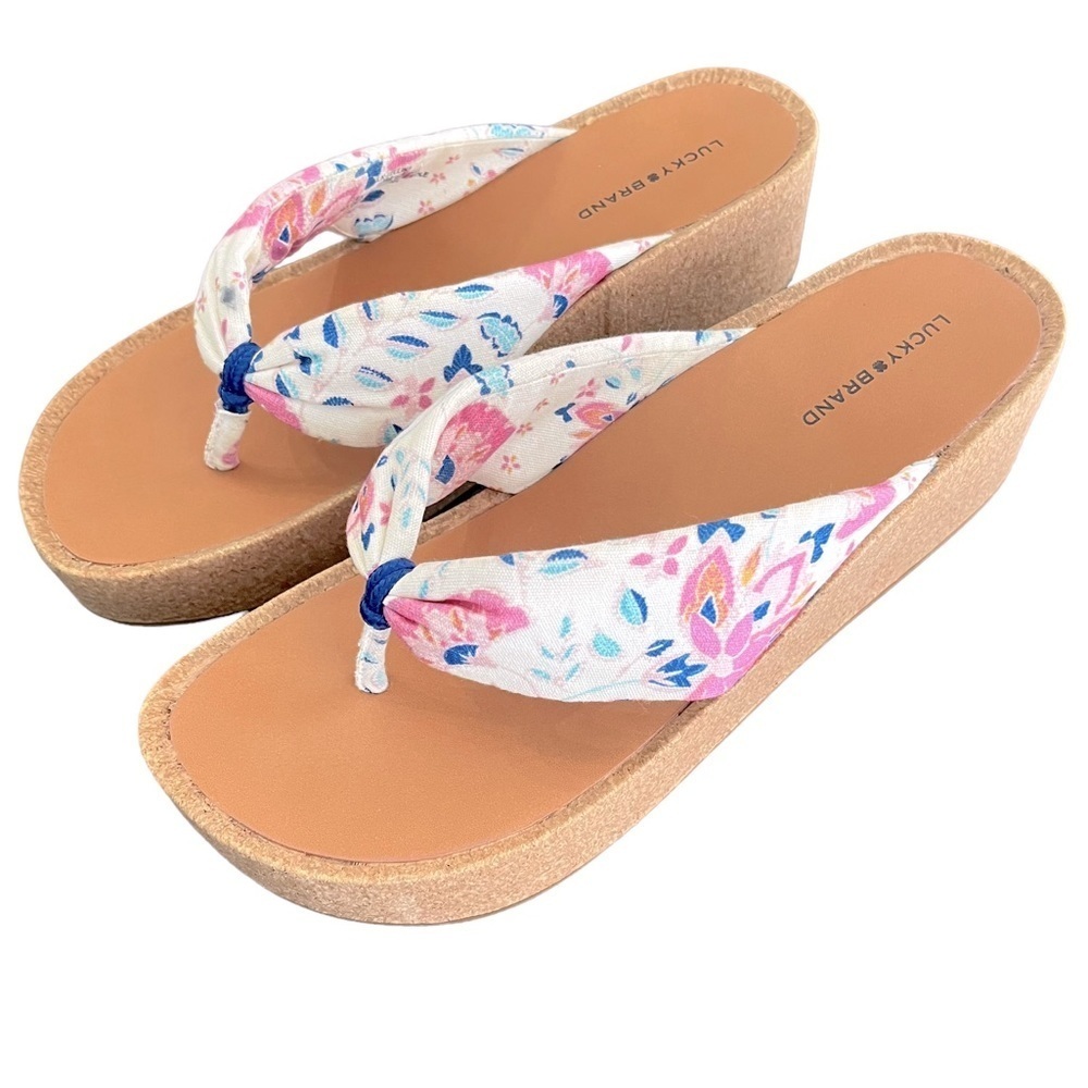 Lucky Brand Lellina Platform Flip Flops Size 10